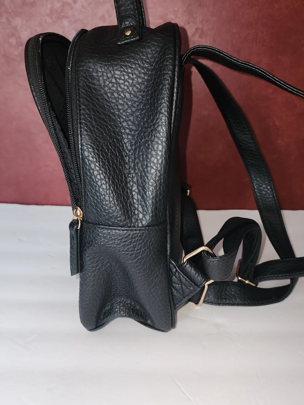 Jones New York Black Mini Backpack with Gold Accent